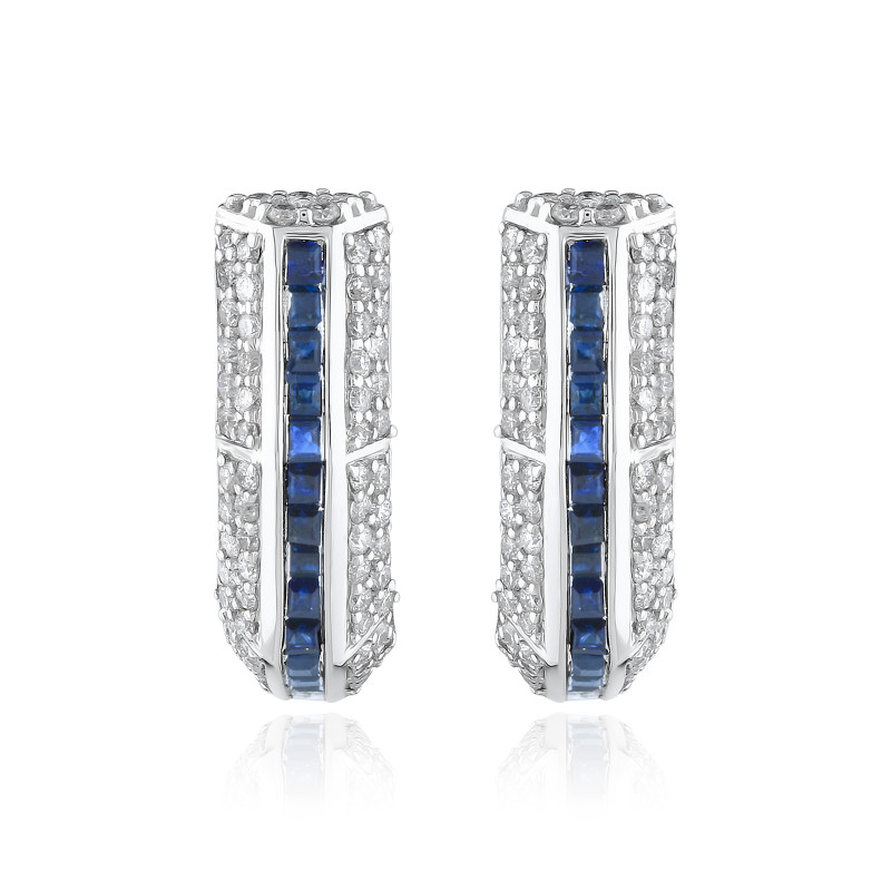 Blue Sapphire Diamond Earrings