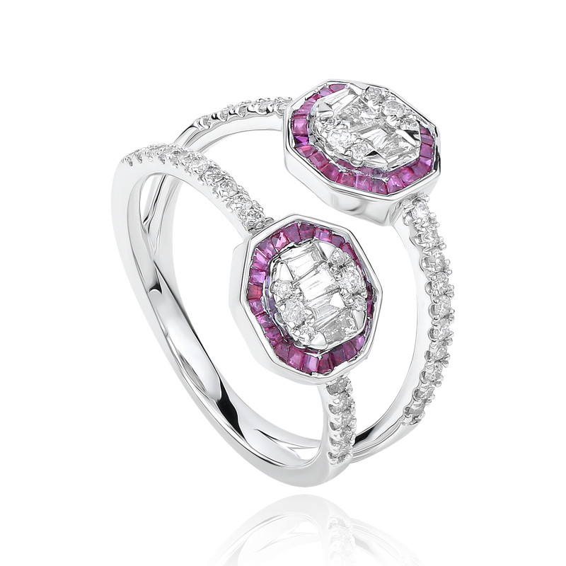 Crismon Ruby Duo Ring
