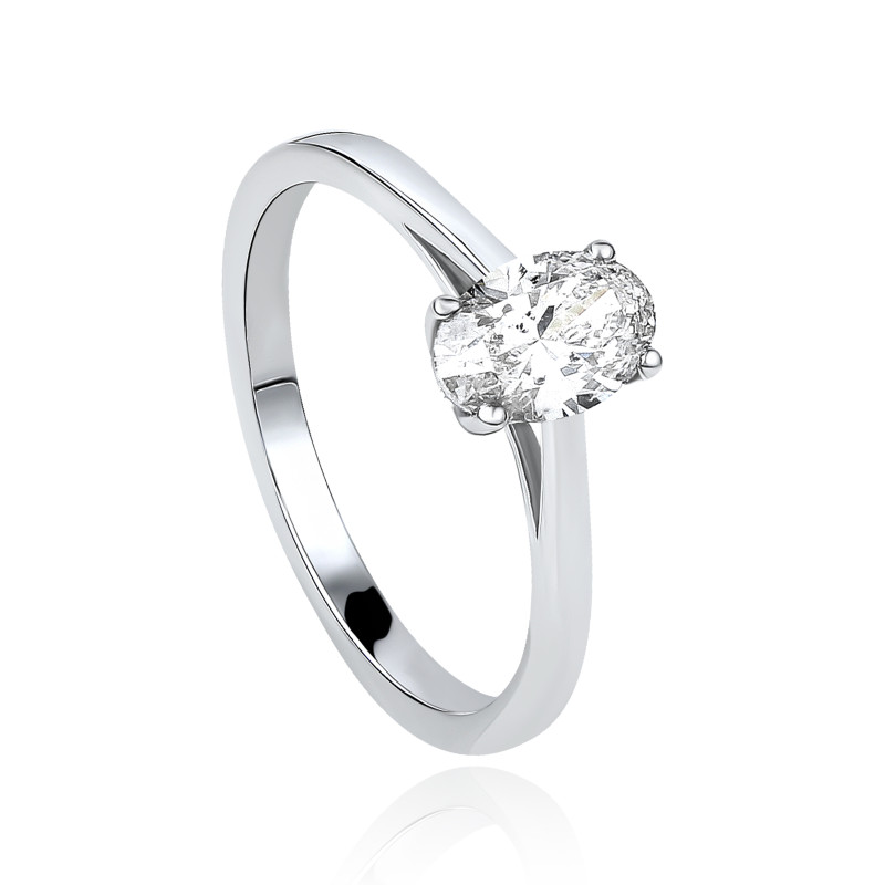 0.70ct Serenité Oval Solitaire Natural Diamond Ring in 18kt White Gold