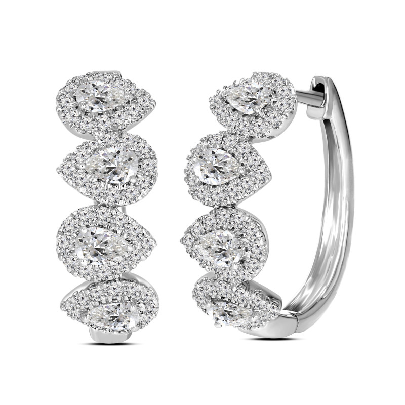 Cascade Halo Diamond Hoops